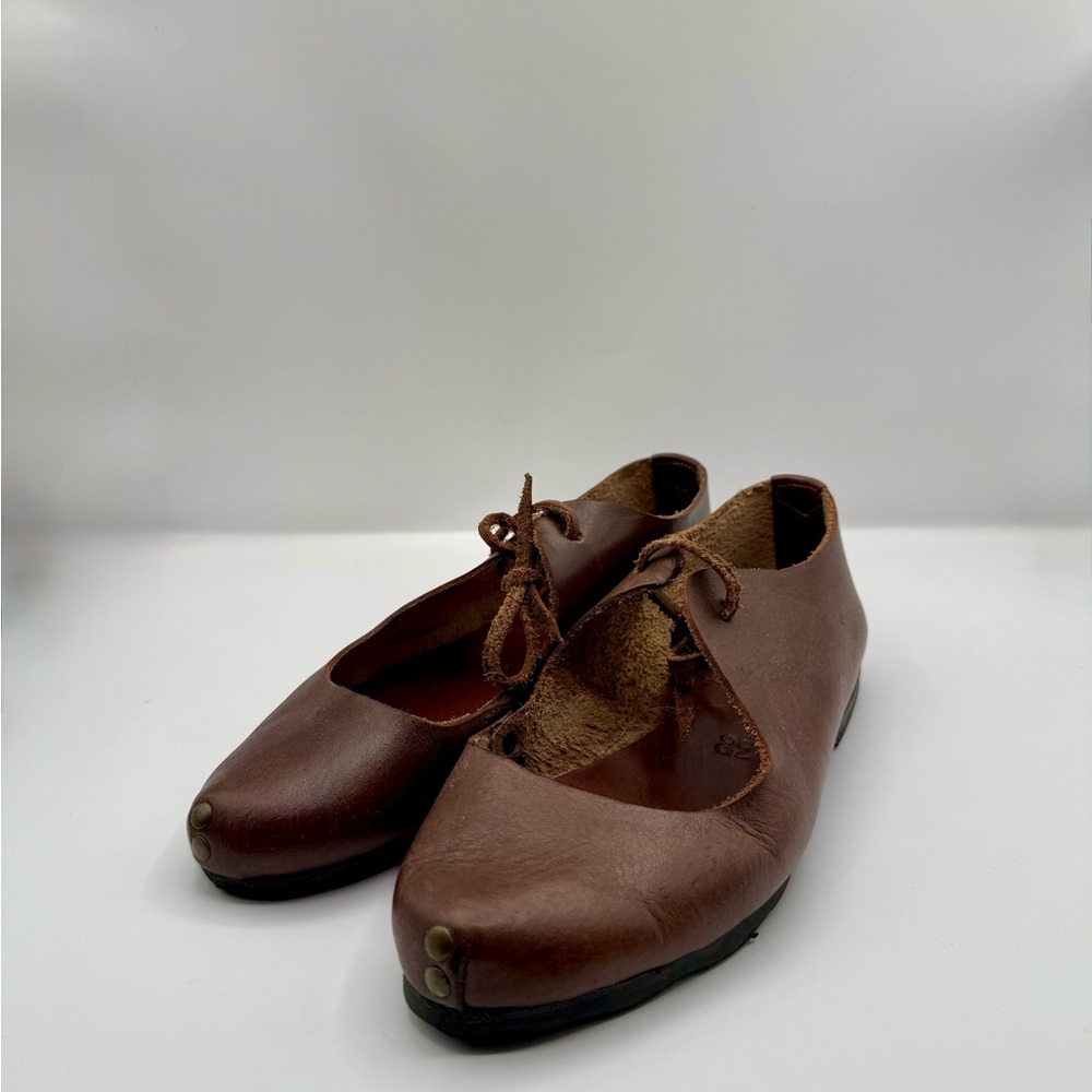 Caboclo Brasil Bahia Handmade Brown Leather Flats•Recycled Soles •OOAK• Size 38